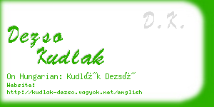 dezso kudlak business card